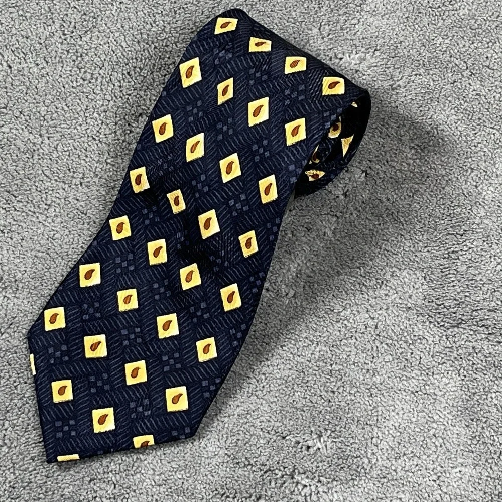 Coach Men's Vintage Luxury Italian  100% Silk Tie Blue AOP